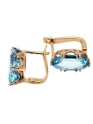 Vintage style Earrings Aquamarine Original Vintage 14K Rose Gold vec021r